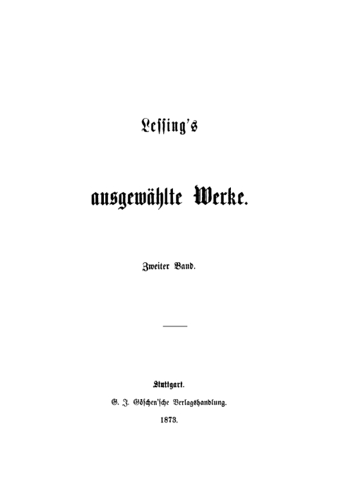 Cover image for book G. E. Lessing: Lessing’s ausgewählte Werke. Band 2