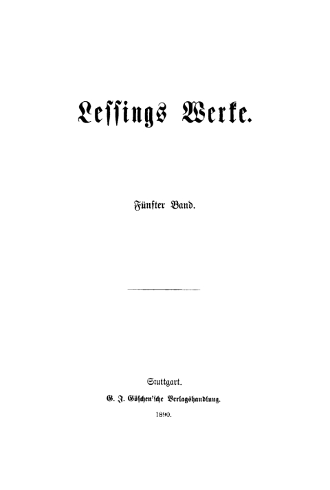 Cover image for book G. E. Lessing: Lessing’s Werke. Band 5