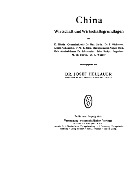 Cover image for book China. Wirtschaft und Wirtschaftsgrundlagen