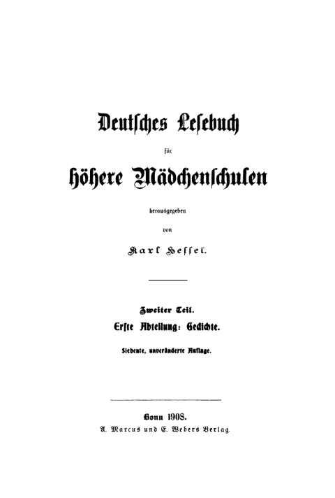 Cover image for book Deutsches Lesebuch für höhere Mädchenschulen. Teil 2