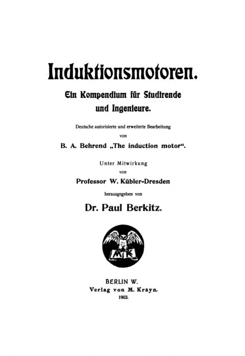 Cover image for book Induktionsmotoren