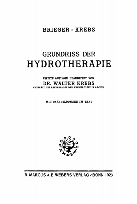 Cover image for book Grundriss der Hydrotherapie