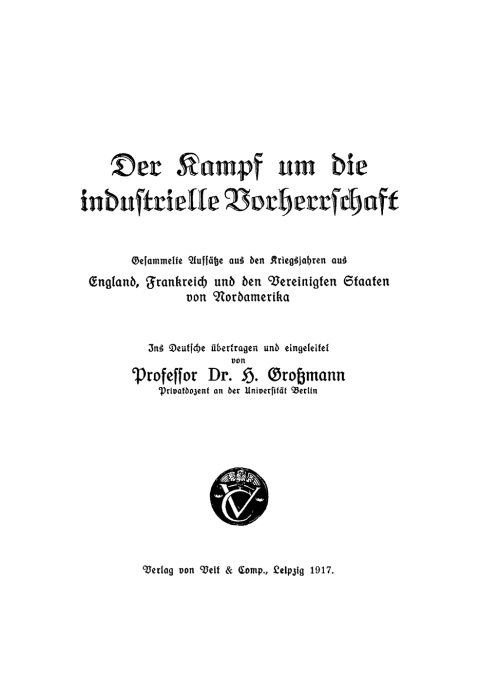 Cover image for book Der Kampf um die industrielle Vorherrschaft