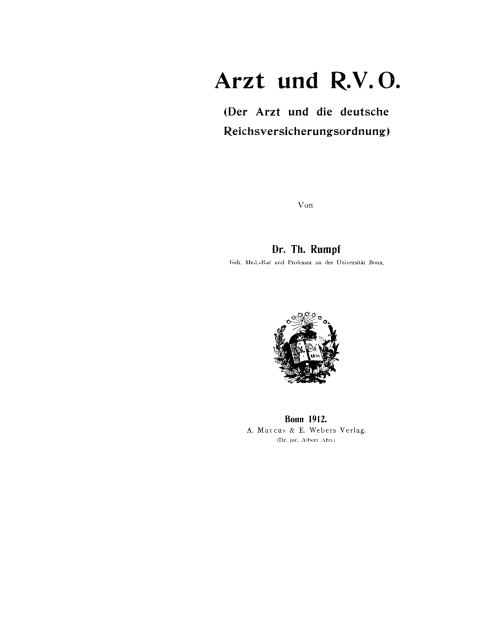Cover image for book Arzt und R. V. O.