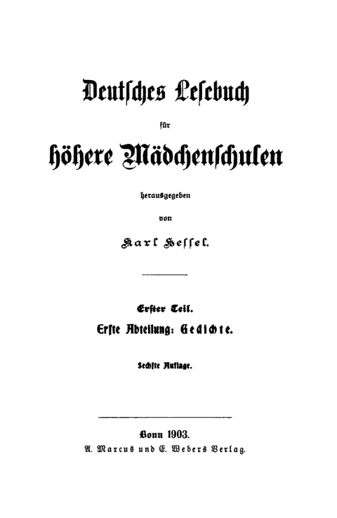 Cover image for book Deutsches Lesebuch für höhere Mädchenschulen. Teil 1