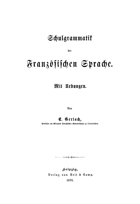 Cover image for book Schulgrammatik der französischen Sprache