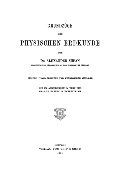 Cover image for book Grundzüge der physischen Erdkunde