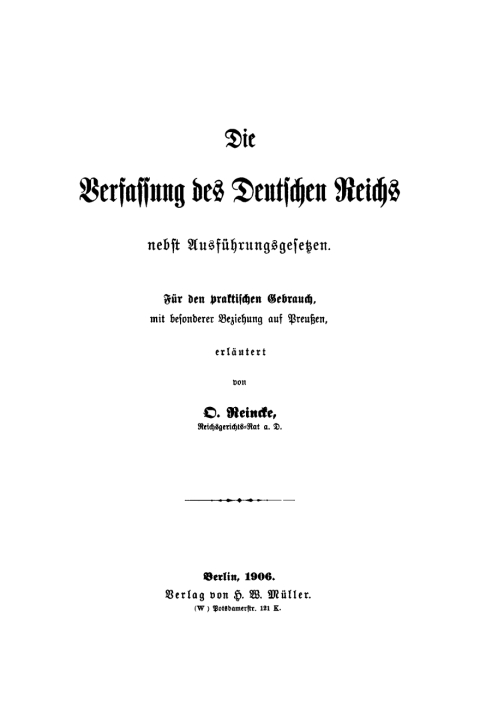 Cover image for book Die Verfassung des Deutschen Reichs
