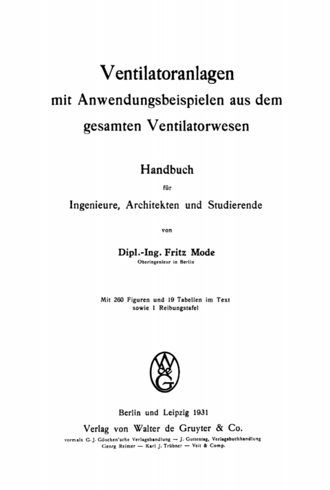 Cover image for book Ventilatoranlagen mit Anwendungsbeispielen aus dem gesamten Ventilatorwesen
