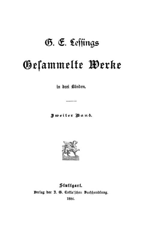 Cover image for book G. E. Lessing: G. E. Lessing’s gesammelte Werke. Band 2