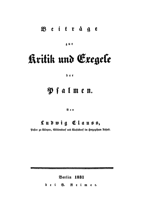 Cover image for book Beiträge zur Kritik und Exegese der Psalmen