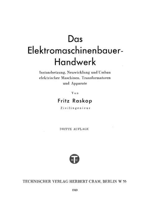 Cover image for book Das Elektromaschinenbauer-Handwerk