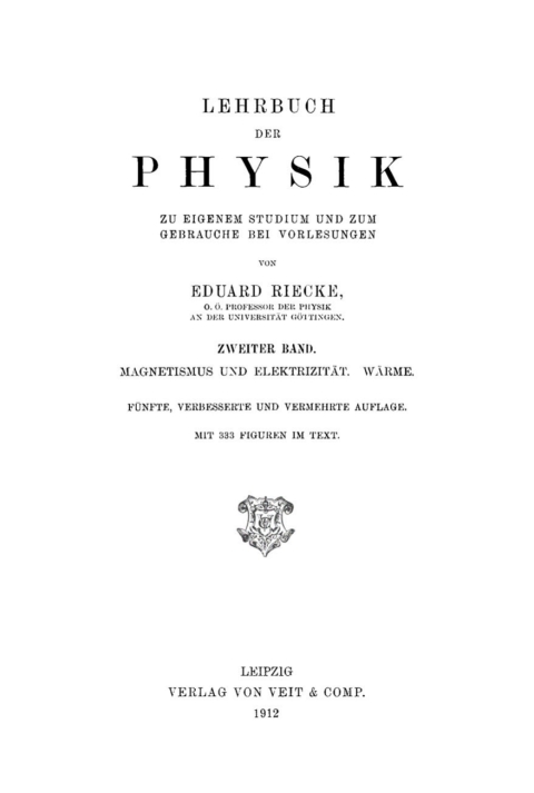 Cover image for book Magnetismus und Elektrizität. Wärme