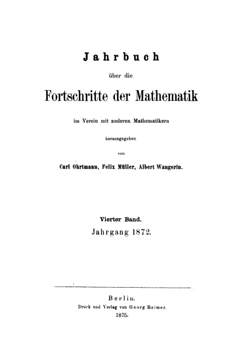 Cover image for book Jahrgang 1872