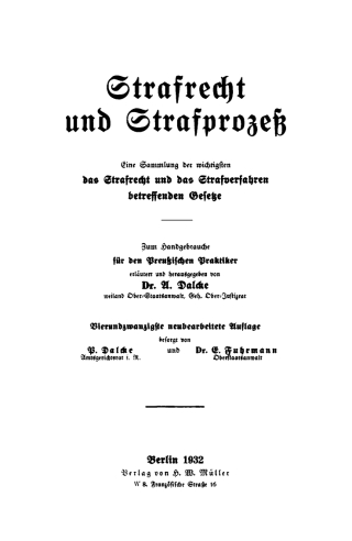 Strafrecht und Strafprozeß