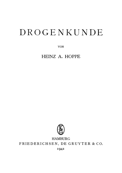 Cover image for book Drogenkunde