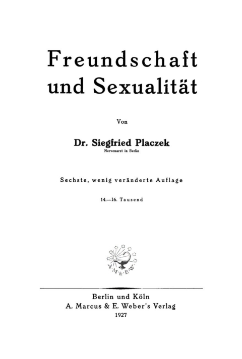 Cover image for book Freundschaft und Sexualität
