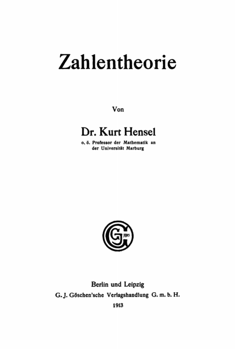 Cover image for book Zahlentheorie