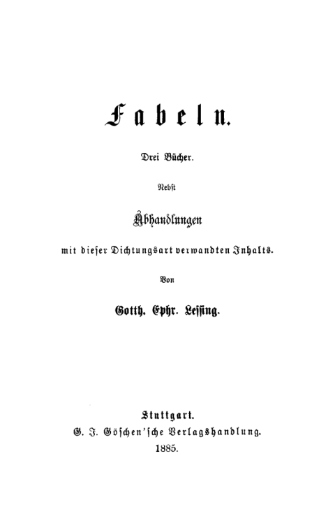 Cover image for book Fabeln