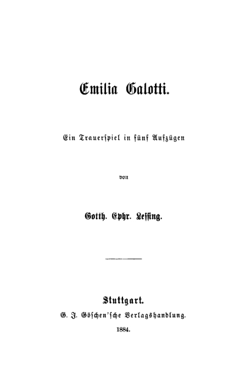 Cover image for book Emilia Galotti