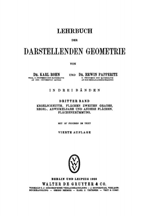 Cover image for book Kegelschnitte, Flächen zweiten Grades, regel-, abwickelbare und andere Flächen, Flächenkrümmung