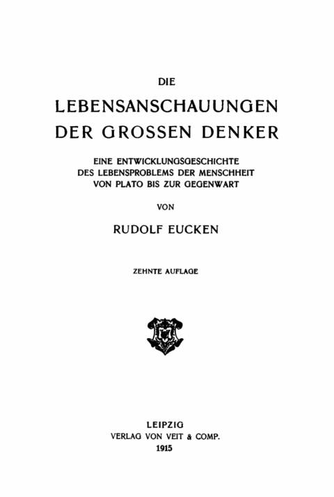 Cover image for book Die Lebensanschauungen der grossen Denker