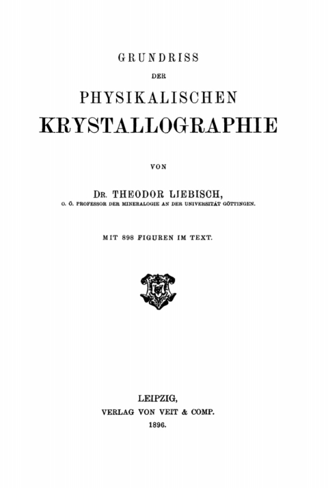 Cover image for book Grundriss der physikalischen Krystallographie