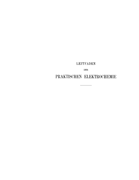 Cover image for book Leitfaden der praktischen Elektrochemie