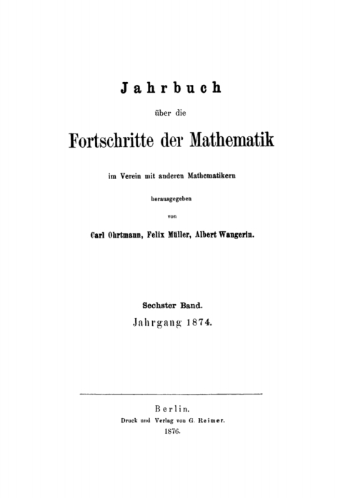 Cover image for book Jahrgang 1874