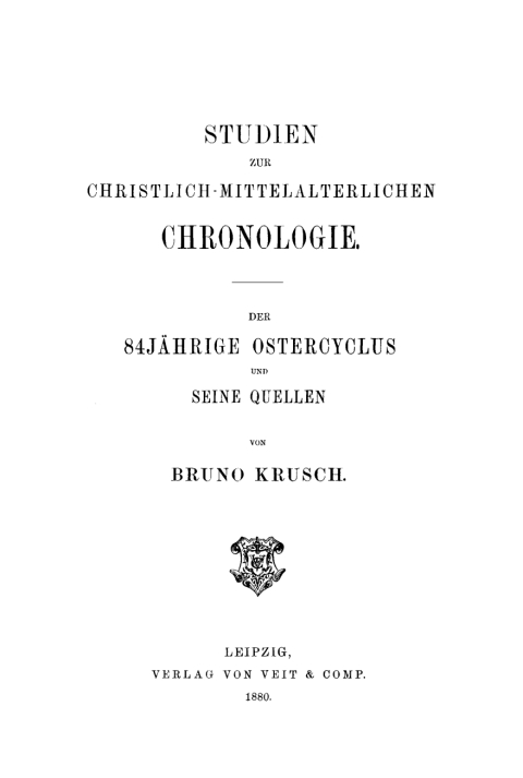 Cover image for book Studien christlich-mittelalterlichen Chronologie