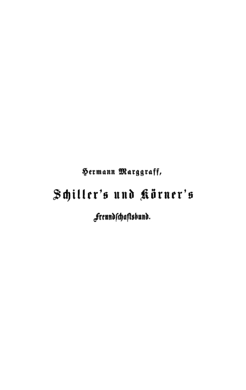 Cover image for book Schiller’s und Körner’s Freundschaftsbund
