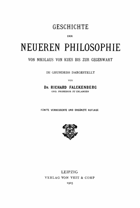 Cover image for book Geschichte der neueren Philosophie von Nikolaus von Kues bis zur Gegenwart