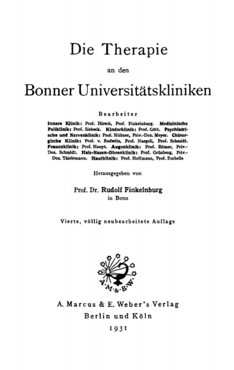Cover image for book Die Therapie an den Bonner Universitätskliniken