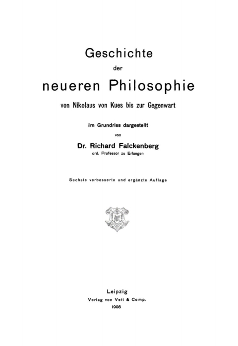 Cover image for book Geschichte der neueren Philosophie von Nikolaus von Kues bis zur Gegenwart