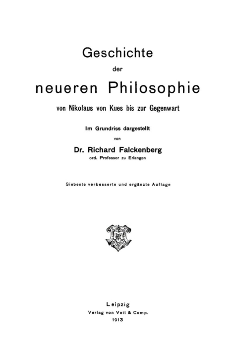 Cover image for book Geschichte der neueren Philosophie von Nikolaus von Kues bis zur Gegenwart