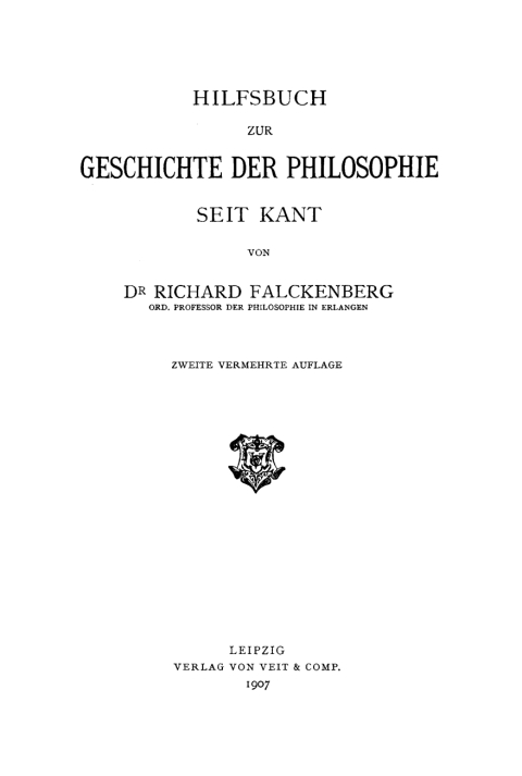 Cover image for book Hilfsbuch zur Geschichte der Philosophie seit Kant