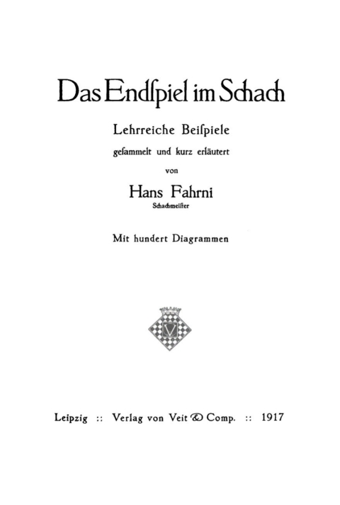 Cover image for book Das Endspiel im Schach