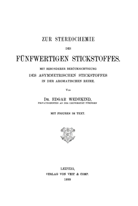 Cover image for book Zur Stereochemie des fünfwertigen Stickstoffes