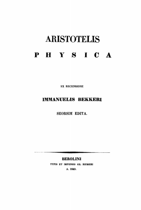 Aristotelis Physica 