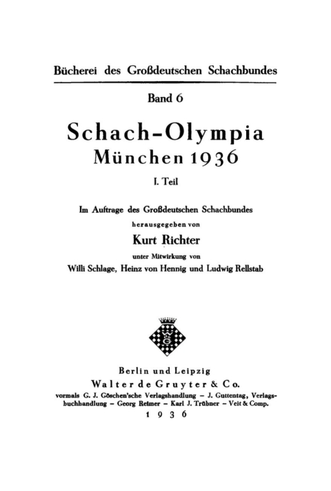Cover image for book Schach-Olympia München 1936, Teil 1