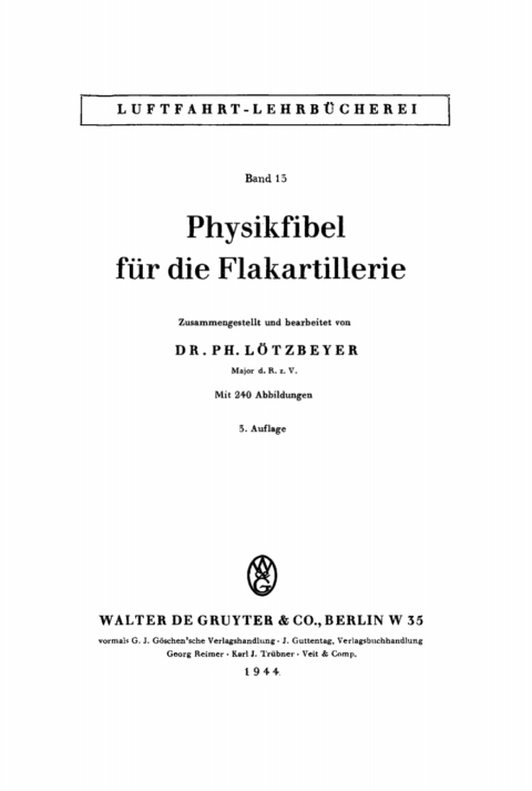 Cover image for book Physikfibel für die Flakartillerie