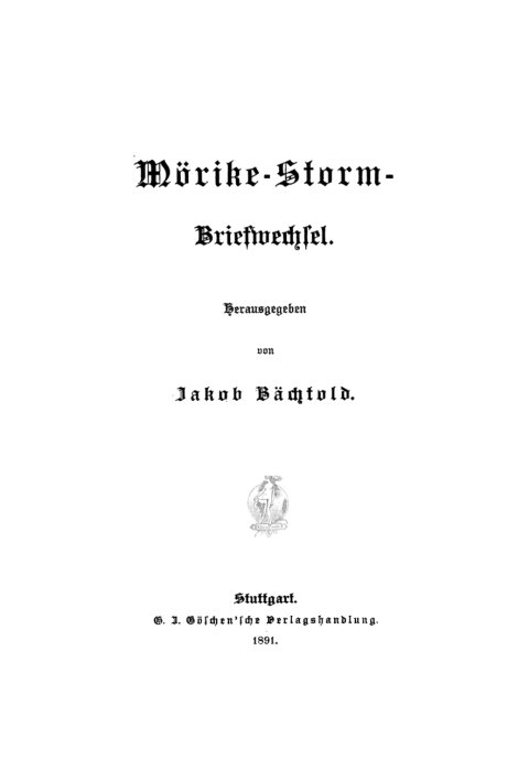 Cover image for book Mörike-Storm-Briefwechsel