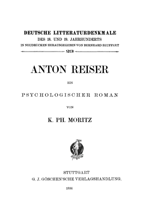 Cover image for book Anton Reiser, ein psychologischer Roman