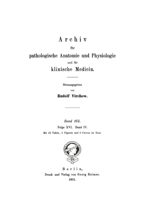 Cover image for book Rudolf Virchow: Archiv für pathologische Anatomie und Physiologie und für klinische Medicin. Band 164