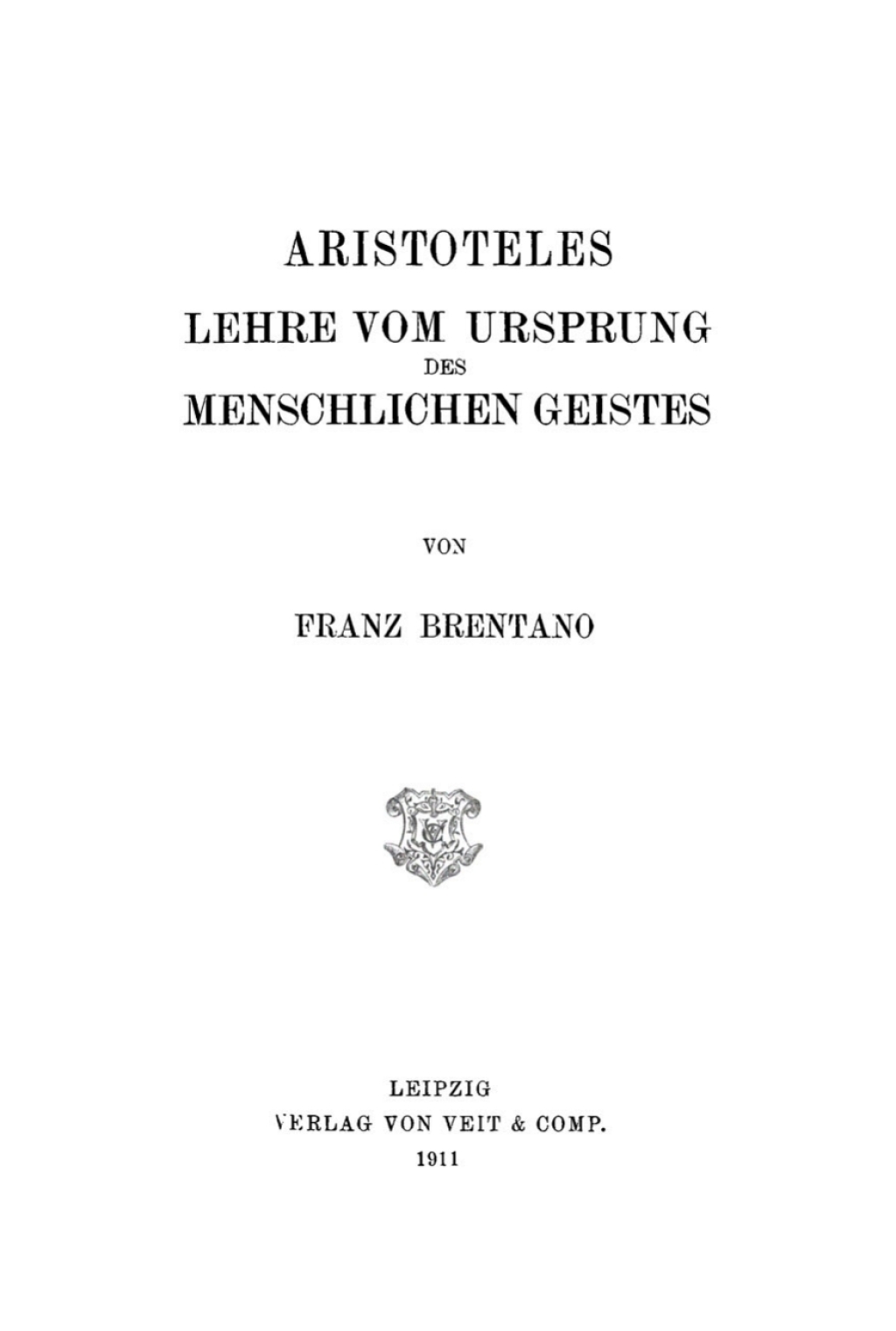 Page Fidelity Aristoteles Lehre vom Ursprung des menschlichen Geistes; $148.73