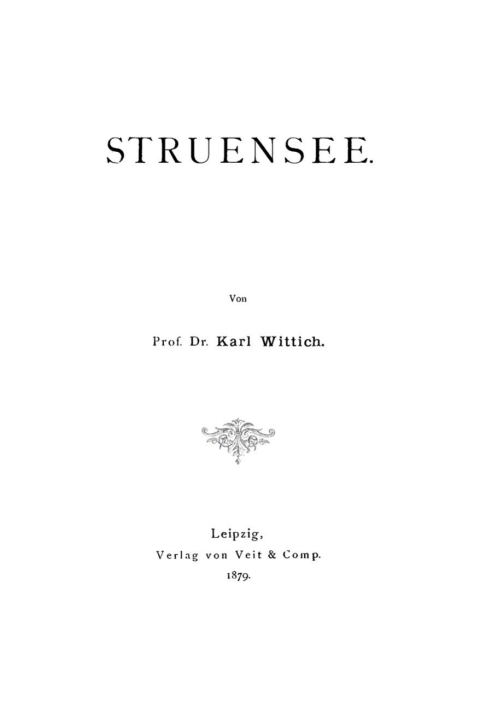 Cover image for book Struensee