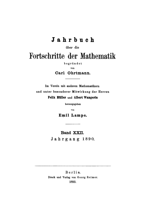 Cover image for book Jahrgang 1890