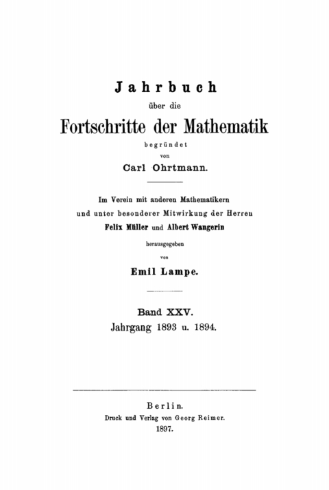 Cover image for book Jahrgang 1893 u. 1894