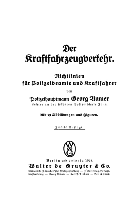 Cover image for book Der Kraftfahrzeugverkehr