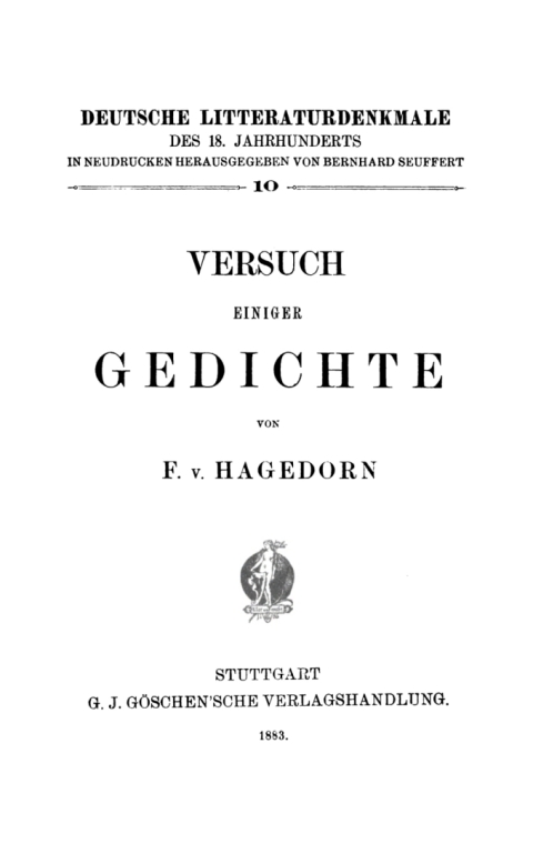 Cover image for book Versuch einiger Gedichte
